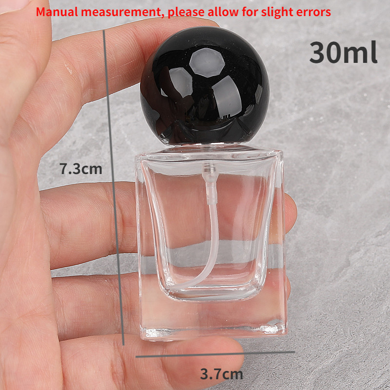 30มล ขวดสเปรย์น้ําหอมแก้วสี่เหลี่ยมโปร่งใสขวดเครื่องสําอางรีฟิลที่ว่างเปล่าพร้อมฝาบอล - รูปที่ 5