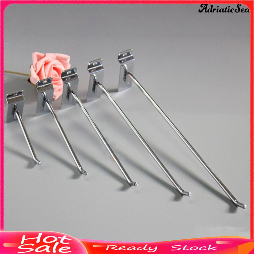 [COD] 10 ชิ้น Slatwall ตะขอตรง Heavy Duty เหล็ก Fitting Prong แขวนสําหรับโรงรถร้านค้าขายปลีก