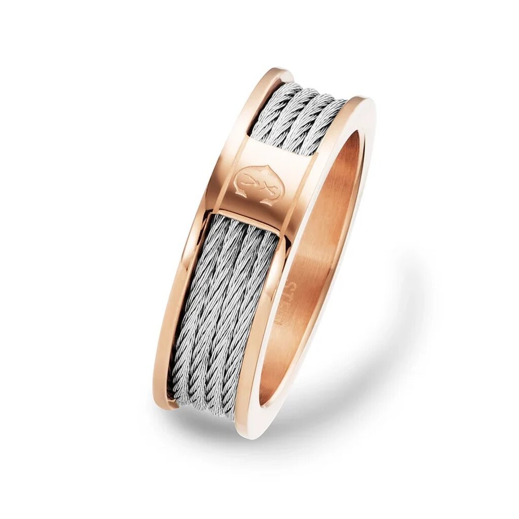 CHARRIOL แหวน รุ่น 02-102-1139-8 RING STEEL PVD ROSE FOREVER