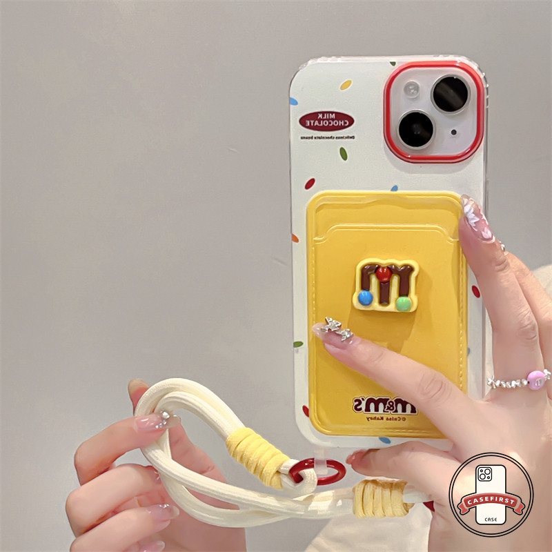 จดหมายง่าย ๆ M บัตรเครดิต ที่ใส่สายคล้องบัตร เข้ากันได้กับiPhone 15 14 13 11 12 Pro Max 7Plus XR X XS Max 15 8 14 7 Plus