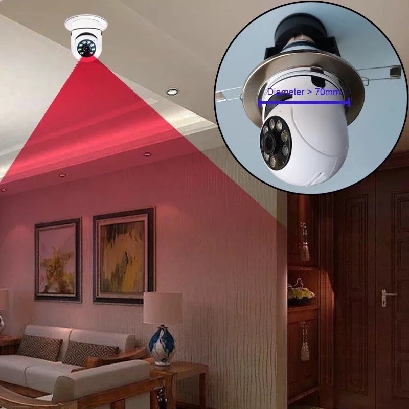 เฝ้าระวัง กล้องหลอดไฟ （YOOSEE D12A ）กล้องวงจรปิด ip camera indoor เชื่อมต่อไวไฟสัญญาณดี 2ล้านพิกเซล 