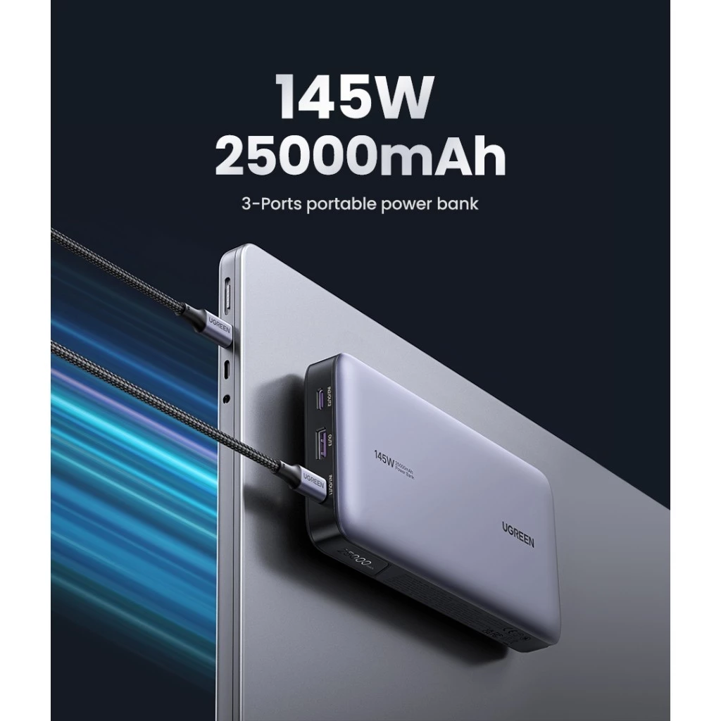 UGREEN รุ่น 90597A Power Bank แบตสำรอง 25000mAh แบบพกพา พาวเวอร์แบงค์ชาร์จเร็ว PD 145W Fast Charging thumbnail 6