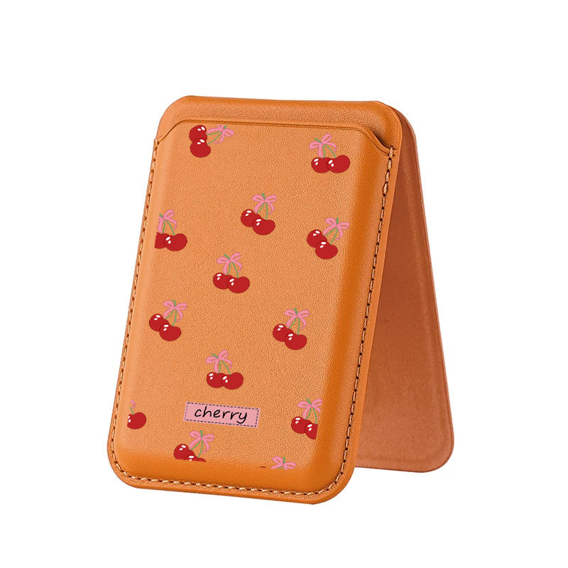 น่ารักน่ารัก Girly Cherry พิมพ์กระเป๋าสตางค์สําหรับ iPhone 16 15 14 13 12 11 Pro Max Plus หนังฝาครอบโทรศัพท์สําหรับกรณีกระเป๋า