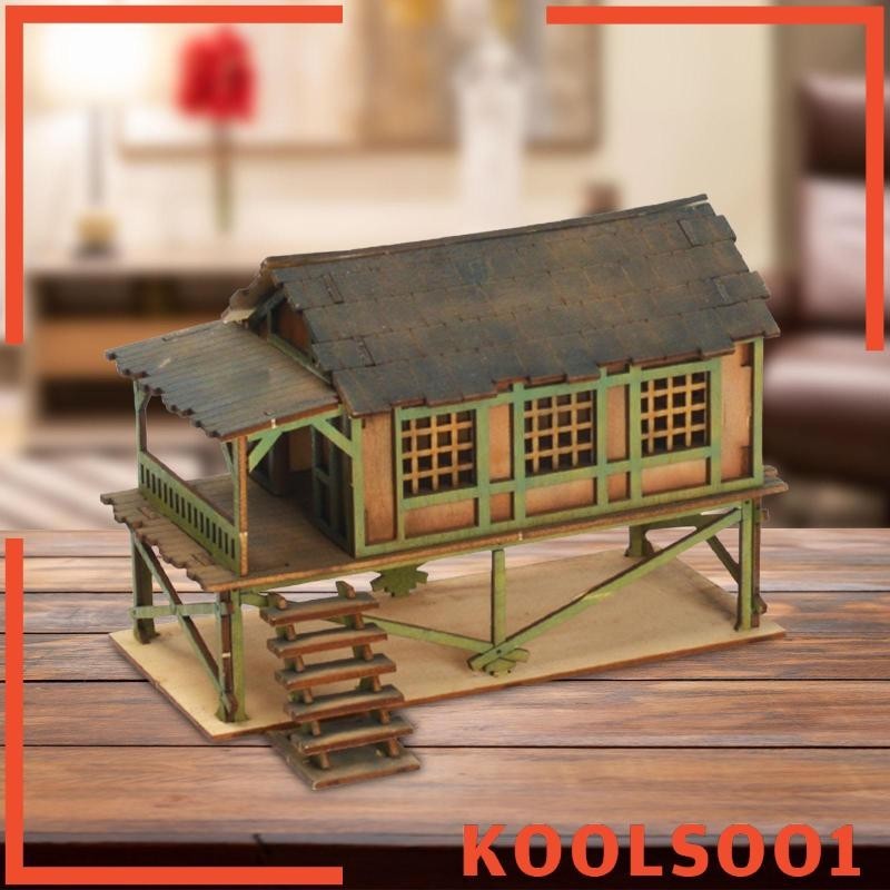 [Koolsoo1] บ้านชุดโมเดลไม้, บ้านโมเดลอาคาร 1/72 บ้านจิ๋ว, ชุดโมเดลบ้าน 1/72 เค้าโครงฉาก DIY, เค้าโครงทิวทัศน์ - รูปที่ 3