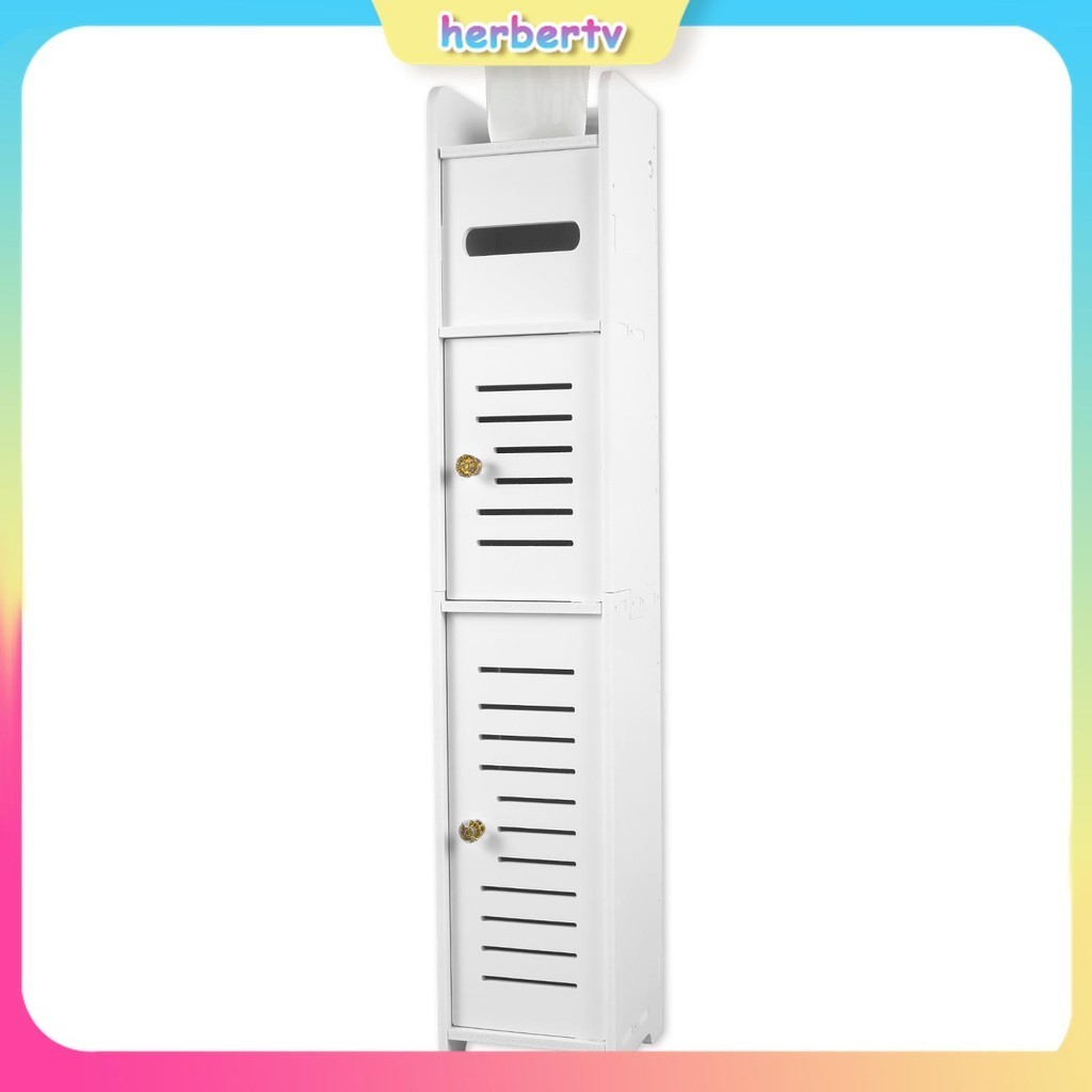 ตู้เก็บของในห้องน้ํา 3 ชั้นตู้ชั้นห้องน้ําออแกไนเซอร์ที่มีประตูและเปิดชั้นวาง 31.55.95.9 นิ้วฟรี-ยืนห้องน้ําม้วนผู้ถือแคบห้องน้ําห้องน้ํา ร้านค้า3211