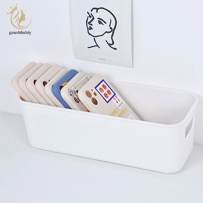 [goushbshiy] Simple Desktop Mobile Phone Case Storage Box al Cosmetics Organizer Box Large Capacity Sundries Storage Basket TH