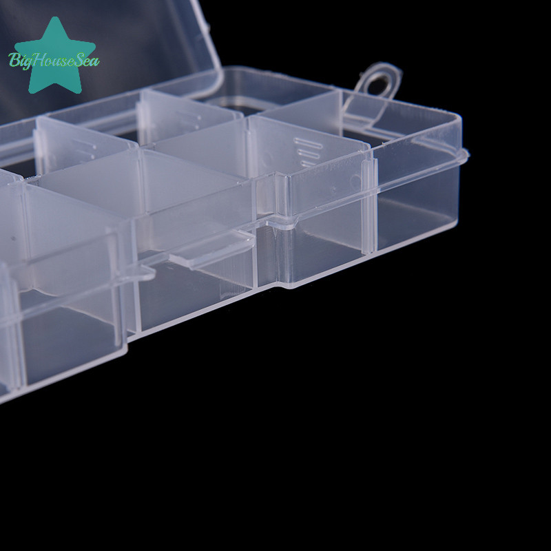 [BigHouseSea] Plastic10 Slots กล่องเก็บเครื่องประดับแบบปรับได้เคสหัตถกรรมลูกปัดใหม่
