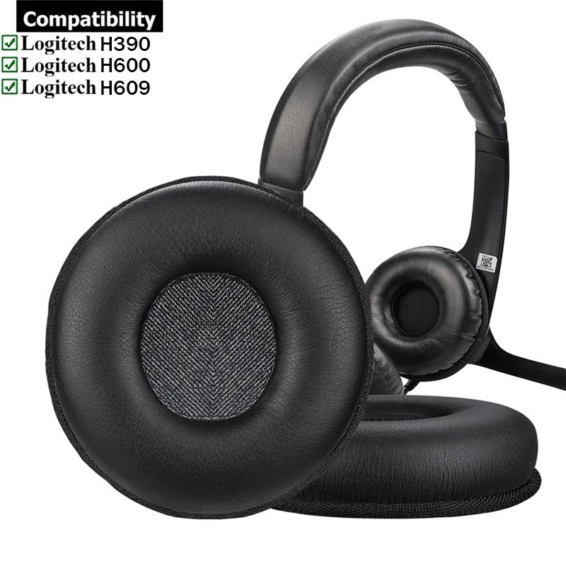 1 คู่หูฟังแผ่นรองหูฟังสําหรับ Logitech H390 H600 H609 ชุดหูฟัง Earpad เบาะฟองน้ํา Earmuffs