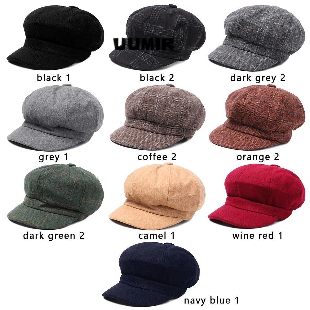 UUMIR แปดเหลี่ยมหมวกหมวก Casual Cotton Visors ผู้หญิง Beret