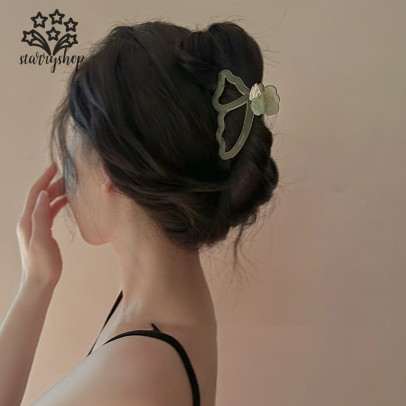 starryshopRose Butterfly Hollow-out Hair Claw คลิป Super Immortal กิ๊บติดผม Retro เครื่องประดับผมผู้หญิง