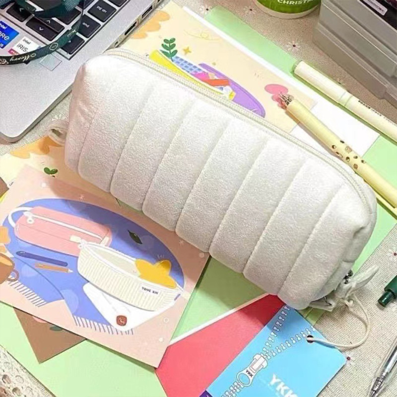 สร้างสรรค์ที่เรียบง่ายขนมปังกรณีดินสอนุ่มความจุขนาดใหญ่การจําแนกการจัดเก็บกล่องดินสอมัลติฟังก์ชั่รายการถุงเก็บ - รูปที่ 5