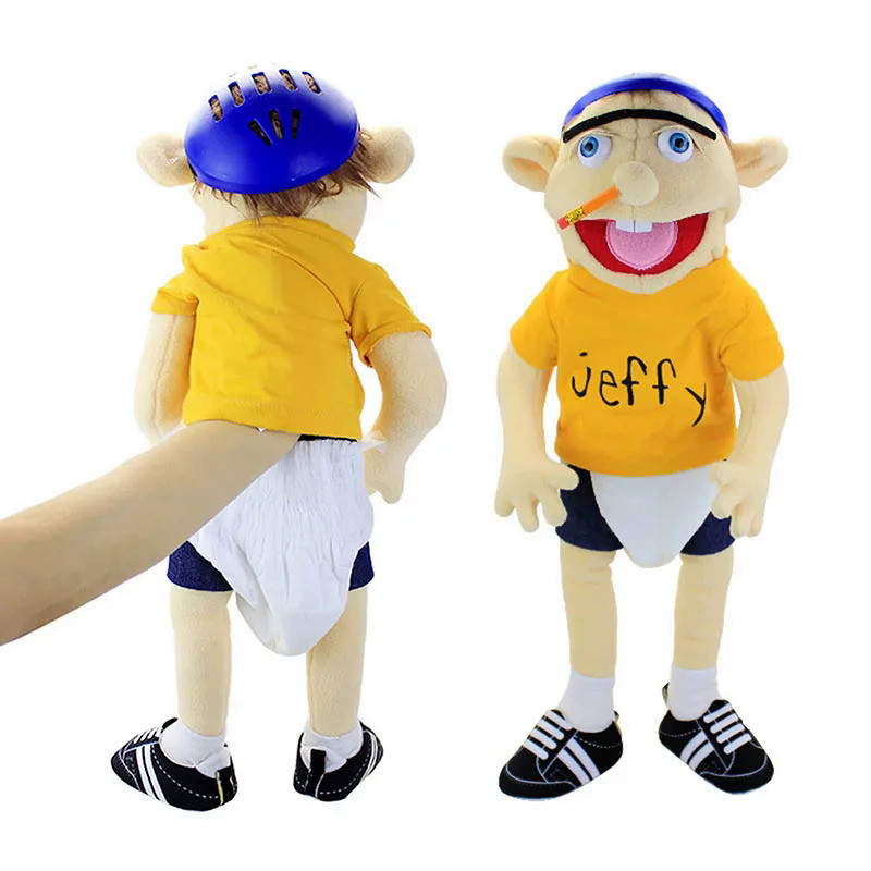 60cm Jeffy Hand Puppet Plush Children Soft Doll Talk Show Party Props Christmas Doll Plush Toys Pupp