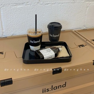 สไตล์อุตสาหกรรมย้อนยุคแผ่นโลหะจานอาหารค่ําสแตนเลสถาดสีดําครั…