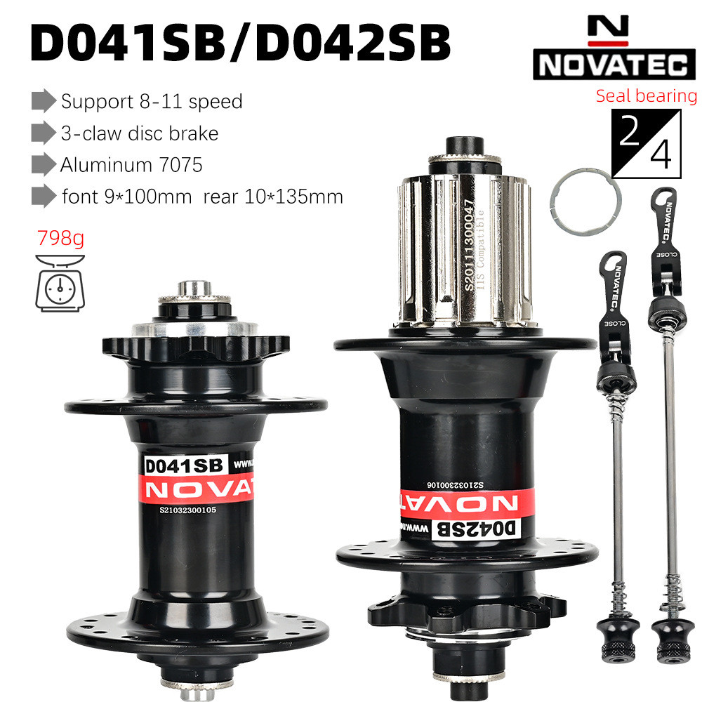 Novatec D041SB/D042SB Jiuyu จักรยานเสือภูเขา 4 แบริ่งดิสก์เบรกฮับ 28/32/36 หลุม