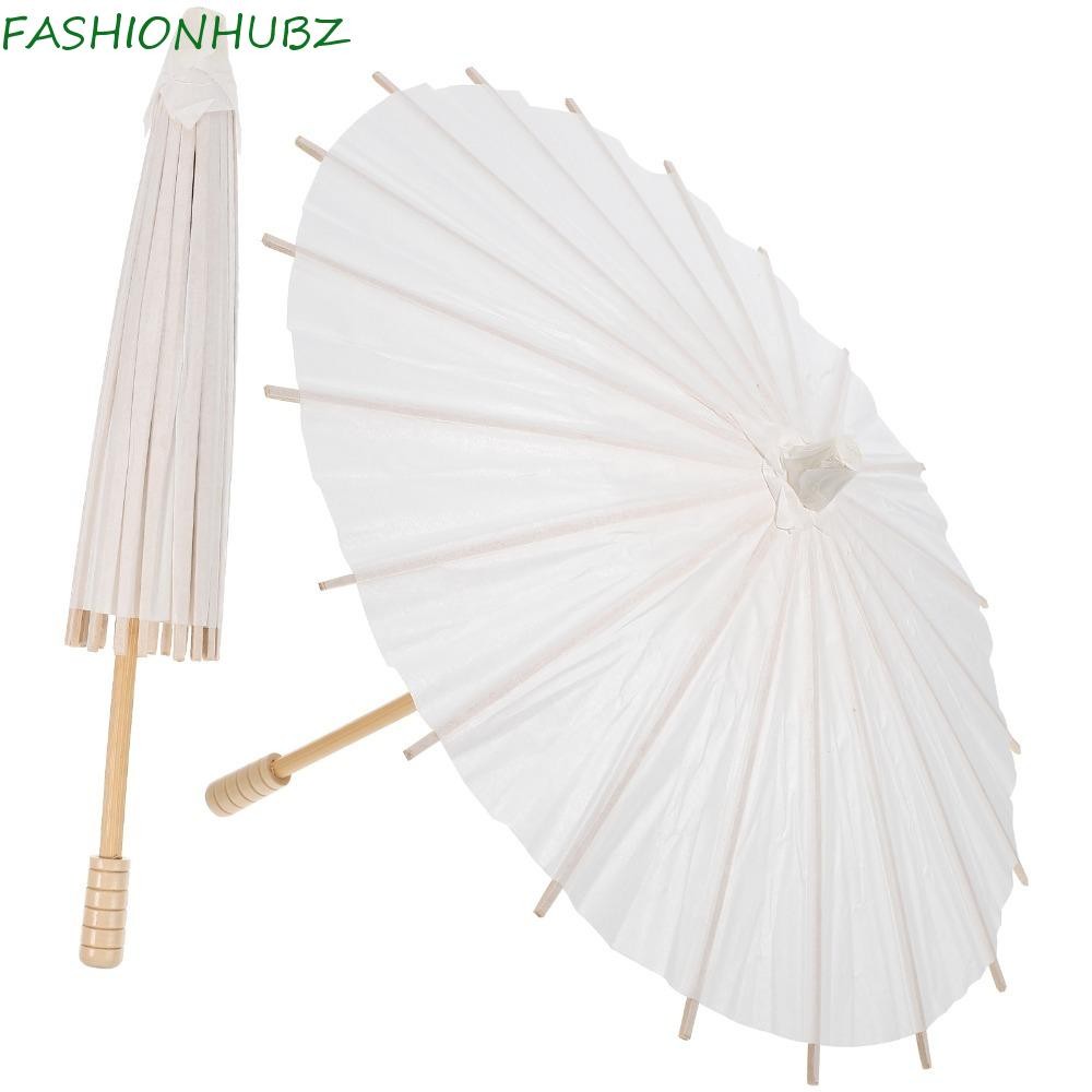 Fashionhubz กระดาษร่มคลาสสิกสีขาว 1 ชิ้นสําหรับ Baby Shower Anniversary งานแต่งงานวันเกิด DIY Handmade การถ่ายภาพ Prop