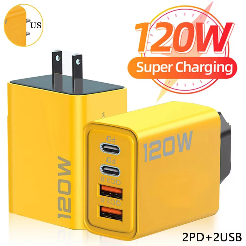 ชุดชาร์จเร็ว 120W Type C USB C PD เครื่องชาร์จ Quick Charge 3.0 อะแดปเตอร์ชาร์จ USB