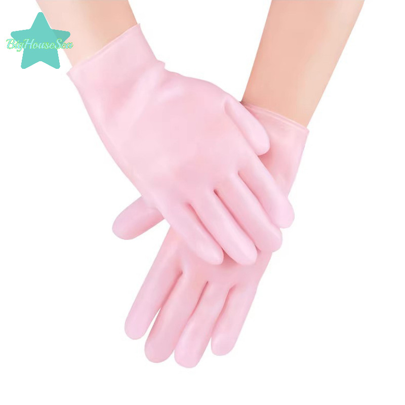 [BigHouseSea] 1 คู่ถุงมือดูแลมือซิลิโคนให้ความชุ่มชื้นดูแลผิวมือป้องกันการแตกร้าวสปาบ้านใหม่