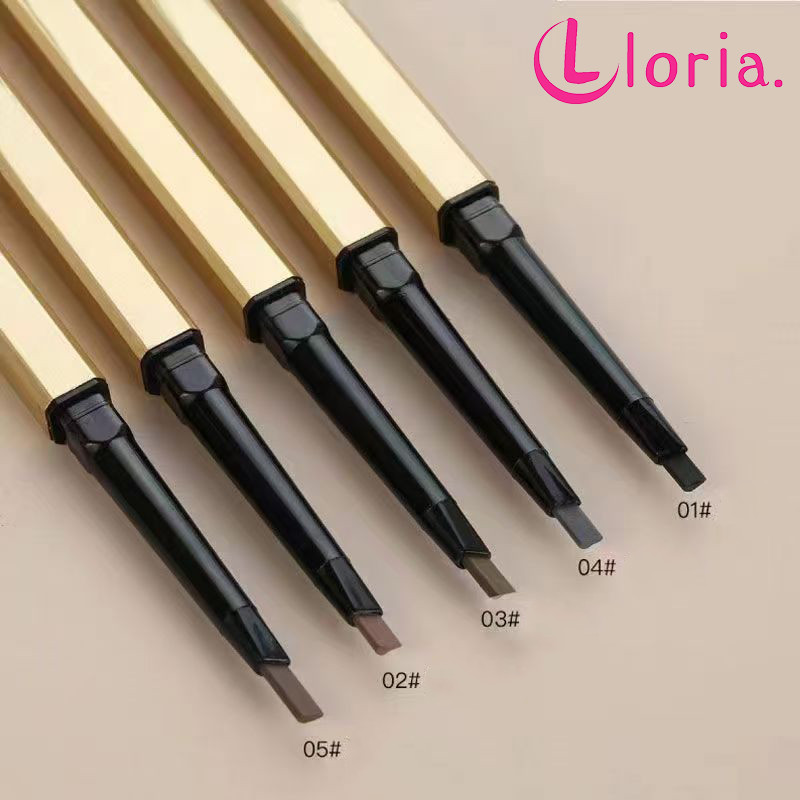 LORIA. ดินสอเขียนคิ้ว 2 in 1 แบบหมุนอัตโนมัติ สีชัด พร้อมแปรง ติดทนนาน เขียนง่าย