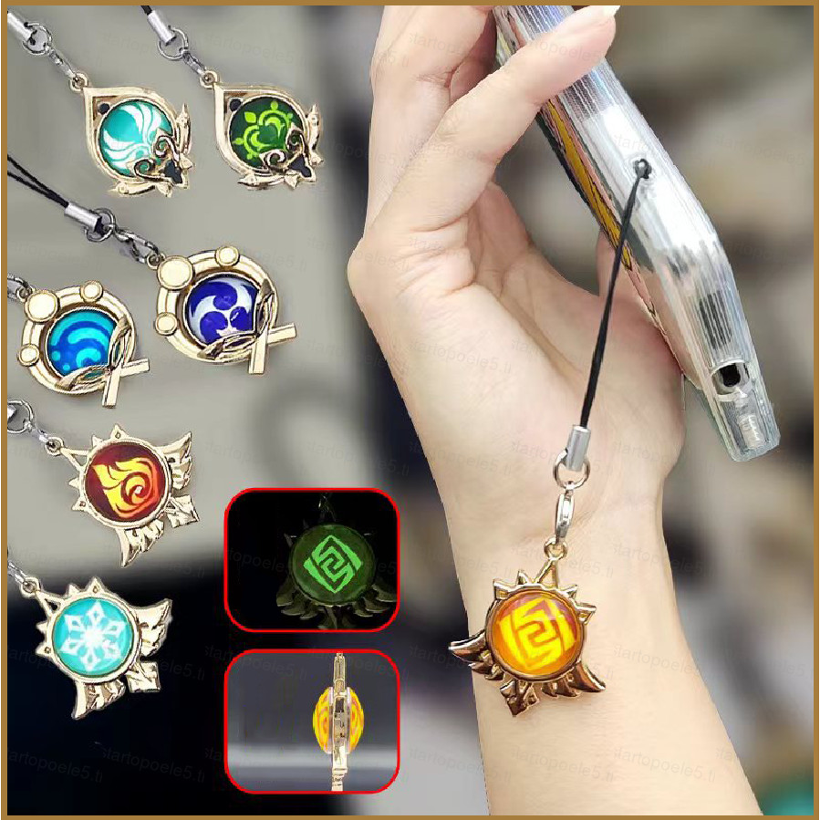 Sta5 Genshin Impact Vision Luminous พวงกุญแจอะนิเมะพวงกุญแจอะคริลิคน่ารักกระเป๋าจี้การ์ตูน Key Chain อุปกรณ์เสริม