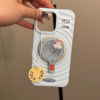 Creative Badminton Table Tennis ขาตั้งแม่เหล็กเคสโทรศัพท์สําหรับ iPhone15 14 13 12 11 Pro Max ปลอกกันกระแทกป้องกันกล้องซิลิโคนอ่อนนุ่มฝาหลัง