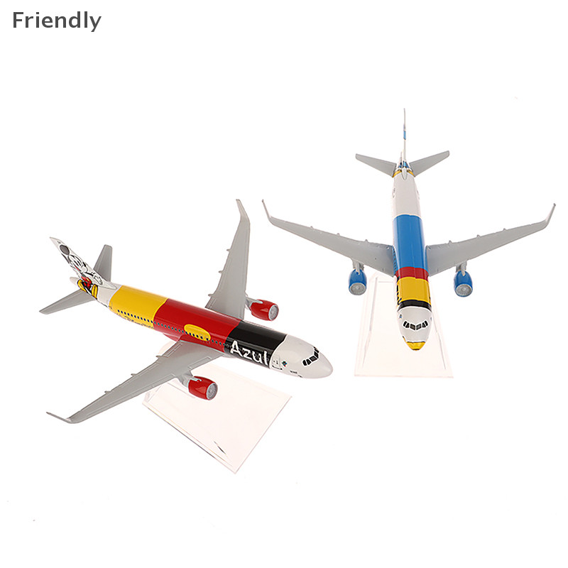 [Friendly] Diecast โลหะเครื่องบินรุ่นของเล่น A320 Azul Brazilian Air Miniature Replica Alloy เครื่องบินรุ่น Boutique