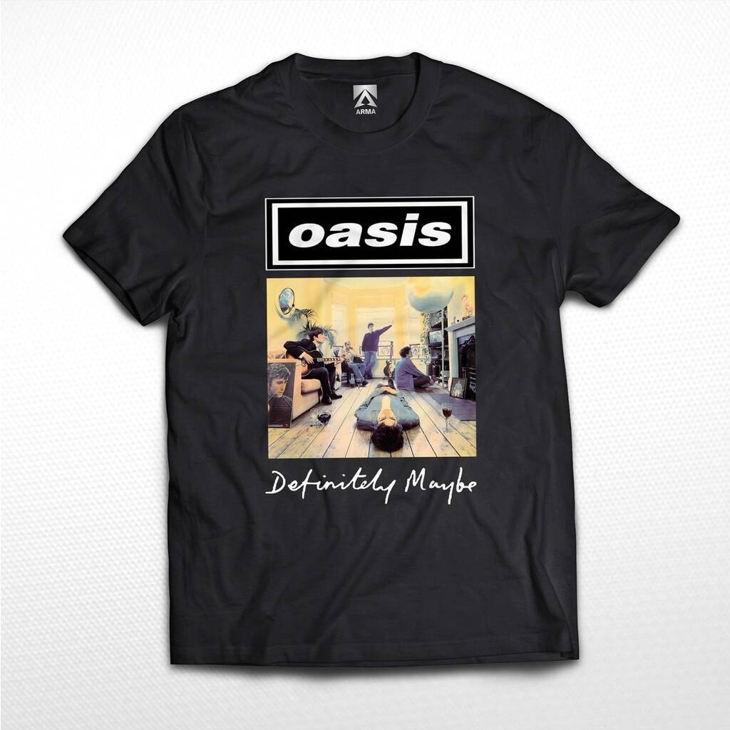 Oasis เสื้อยืดแน่นอน Maybe Oasis BAND World Tour Merch T เสื้อ Unisex Baju ผ้าฝ้าย 100% ท้องถิ่น Readstock
