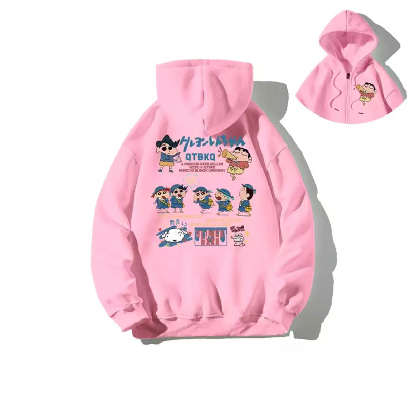 การ์ตูนฮอร์นเครยอนชินจังพิมพ์คู่ฤดูใบไม้ร่วง/ฤดูหนาวซิปคาร์ดิแกนเสื้อกันหนาวหมวกแฟชั่นเสื้อกันหนาวหมวกเกาหลีด้านบน - รูปที่ 5