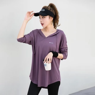 กีฬาเสื้อยืดสำหรับผู้หญิง2024ใหม่ออกกำลังกายโยคะสวมใส่แขนยาวด้านบนหลวมขนาดบวกฤดูใบไม้ผลิเช้าวิ่งกีฬา G irls 'ท็อปส์เสื้อผ้าสตรี