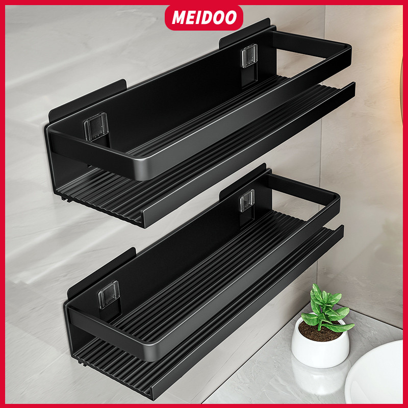 ชั้นวางห้องน้ำ MEIDOO ไม่เป็นสนิมมีความจุแบริ่งที่แข็งแกร่งและไม่จำเป็นต้องเจาะเพื่อติดตั้ง