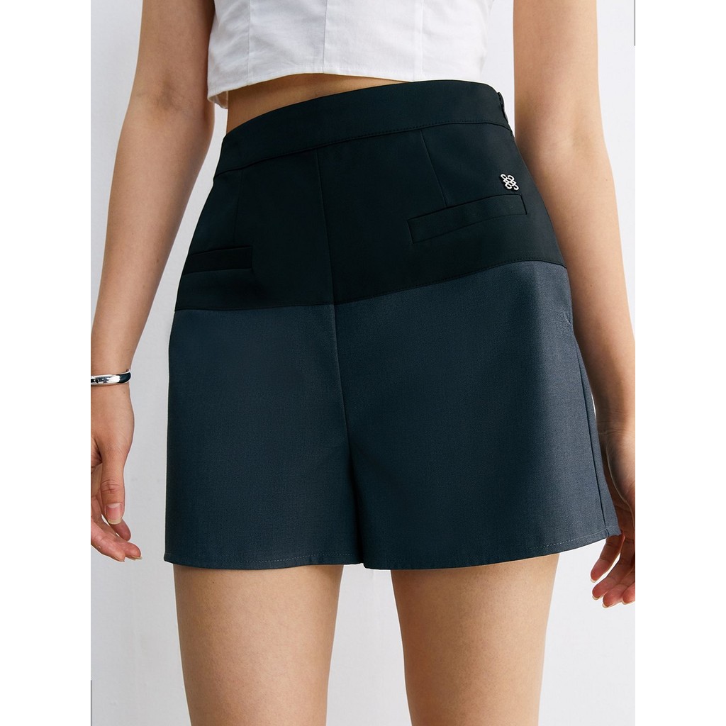 [Pomelo] กางเกงขาสั้นเอวสูงสไตล์ทูโทน / Two Tone High Waist Shorts