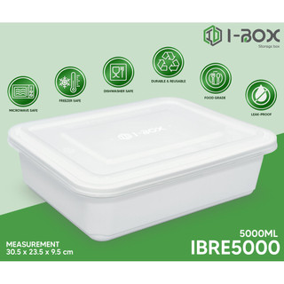 【iBOX】5PCS Microwavable Food Containers Party Food Tray | Rectangle/1650ml/2500ml/3200ml/5000ml