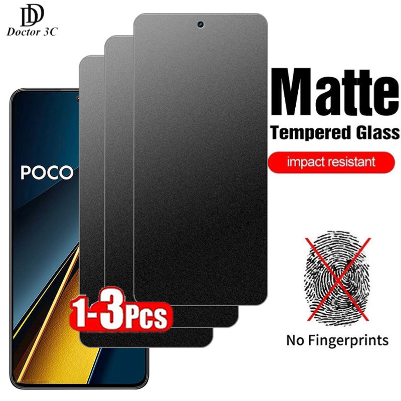 2.5D Clear Matteกระจกนิรภัยป้องกันหน้าจอฟิล์มสําหรับXiaomi Poco X6 X5 X4 X3 NFC M6 Plus M5 M5s M4 M3