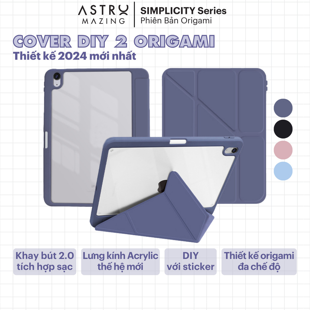 [DIY2 Origami] เคสหนัง D02Y iPad Astro Mazing DIY 2 Origami หลายมุมพับสําหรับ iPad Air 4/5/6 Gen 9 P