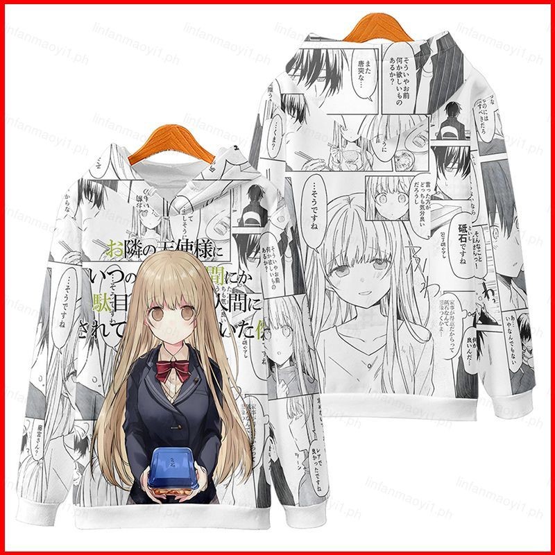 Nana Angel Next Door Spoils Me Rotten Anime Hoodie 3D เสื้อแขนยาวคอสเพลย์ Shiina Mahiru เสื้อสวมหัว Oversize