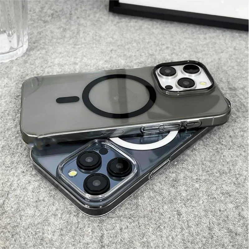 [JLK] เคสใสแม่เหล็กบางเฉียบสําหรับ Original Ultra Thin Transparent Case สําหรับ iPhone 15 14 13 12 11 16 Pro Max Magnetic รองรับการชาร์จแบบไร้สาย Clear PC Cover