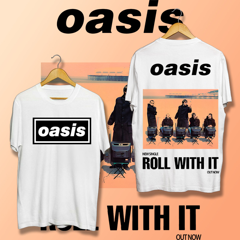 เสื้อ Oasis Rock Band เสื้อยืดแขนสั้นผู้ชายผ้าฝ้ายแท้  |  Oasis ปริมณฑล ผ้าCotton 100% T-Shirt ใส่ได