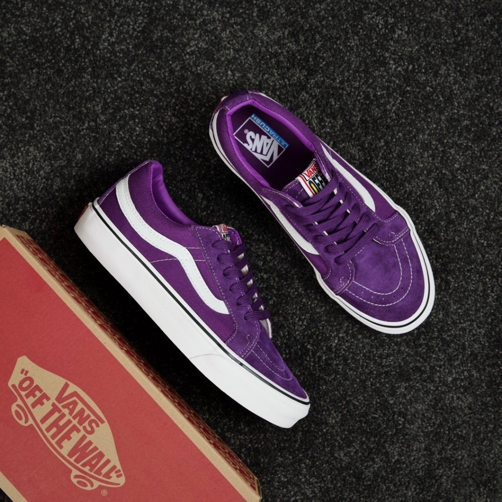 VANS Sk8รองเท้าผ้าใบใบสั้นสีม่วง