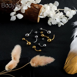 Bodyace 1 Pc Stianless เหล็กแหวนสะดือคริสตัล Navel เจาะ 14G จิวสะดือด้ายภายนอกเจาะร่างกายเงินเครื่องประดับ