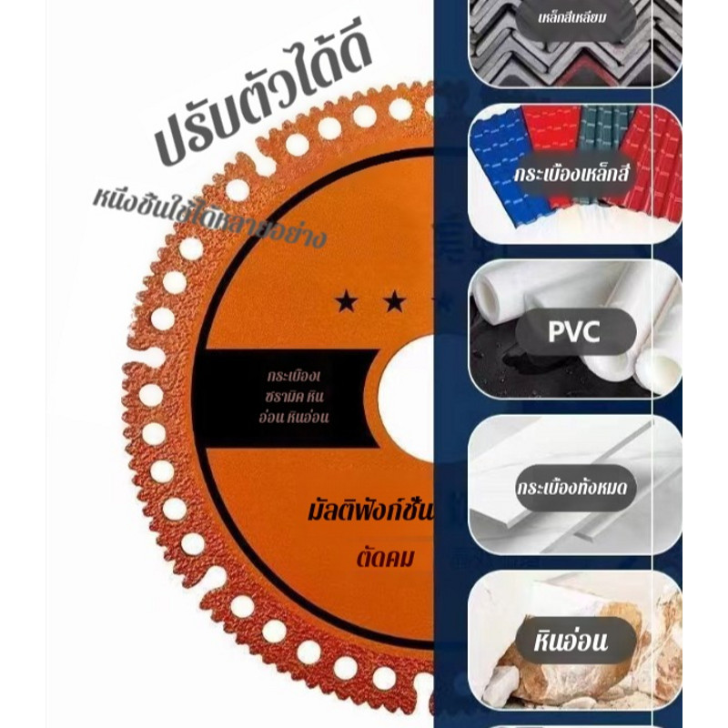 【คุณภาพสูง】ใบตัดอเนกประสงค์เกรดอุตสาหกรรมคมทนทาน ใบตัดเพชร Pvc Pumpkin แผ่นหลังคาเหล็กเคลือบสี โลหะ กระเบื้องเซรามิก ใบตัด