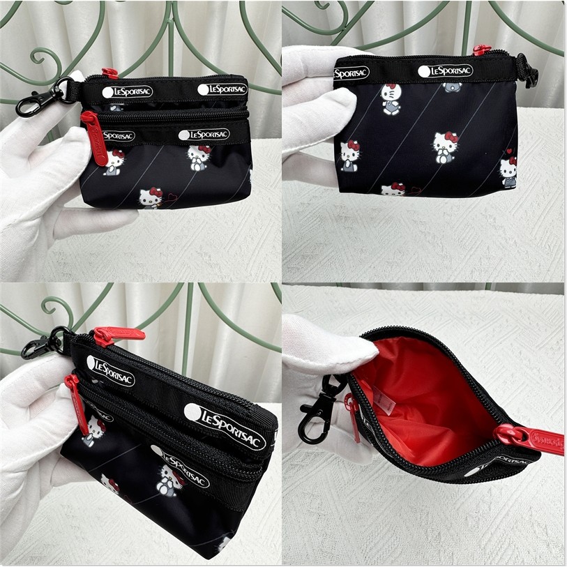 Lesportsac สินค้าใหม่ Black KITTY Series Female Bag Clutch Bag 111