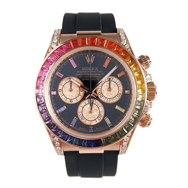 Rolex Rolex Rainbow Daytona Rose Gold Back Diamond Automatic Mechanical Watch Mens New116515