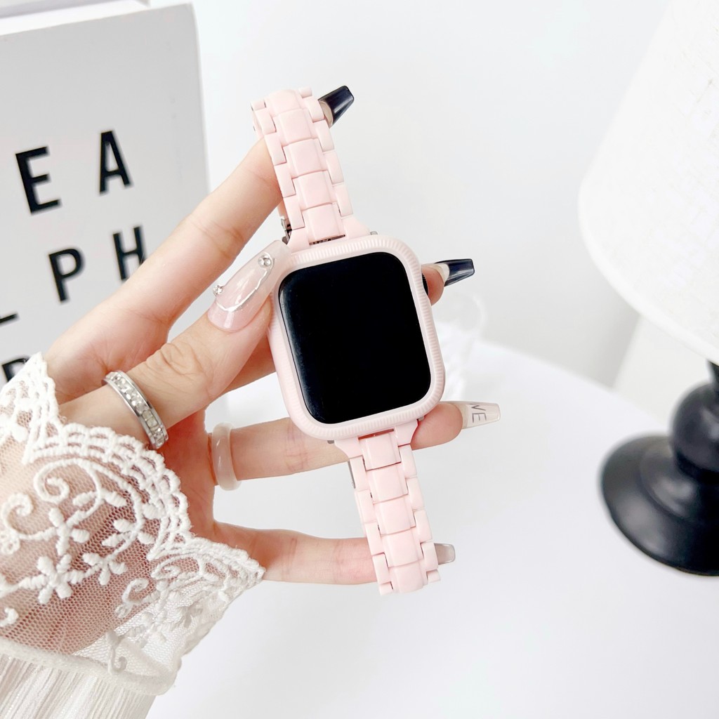 (9 สี) Candy Three Watch Cases + Strap for Watch Band Ultra 38mm 45mm 44mm 40mm 41mm Elastic Belt Bracelet I Watch Series Ultra 5/4/3/SE/6/7/8 Strap