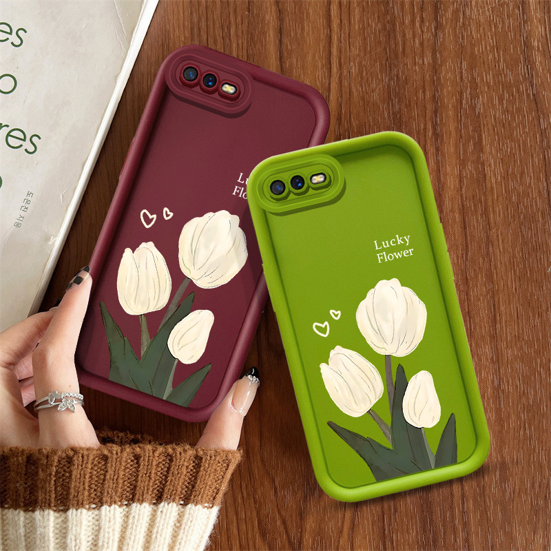 สวยสามทิวลิปสําหรับoppo A12 A12S A11K A15 A15S A16 A16S A17 A17K A18 A38 A1K A3S A31 A5 2020 A12E A5 A9S A52 A54 A72 เคสโทรศัพท์แฟชั่น