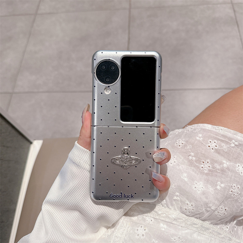 Aesthetic Luxury Casing สําหรับ OPPO Find N3 N2 Flip Fashion Design Silver N3Flip N2Flip Back Phone 