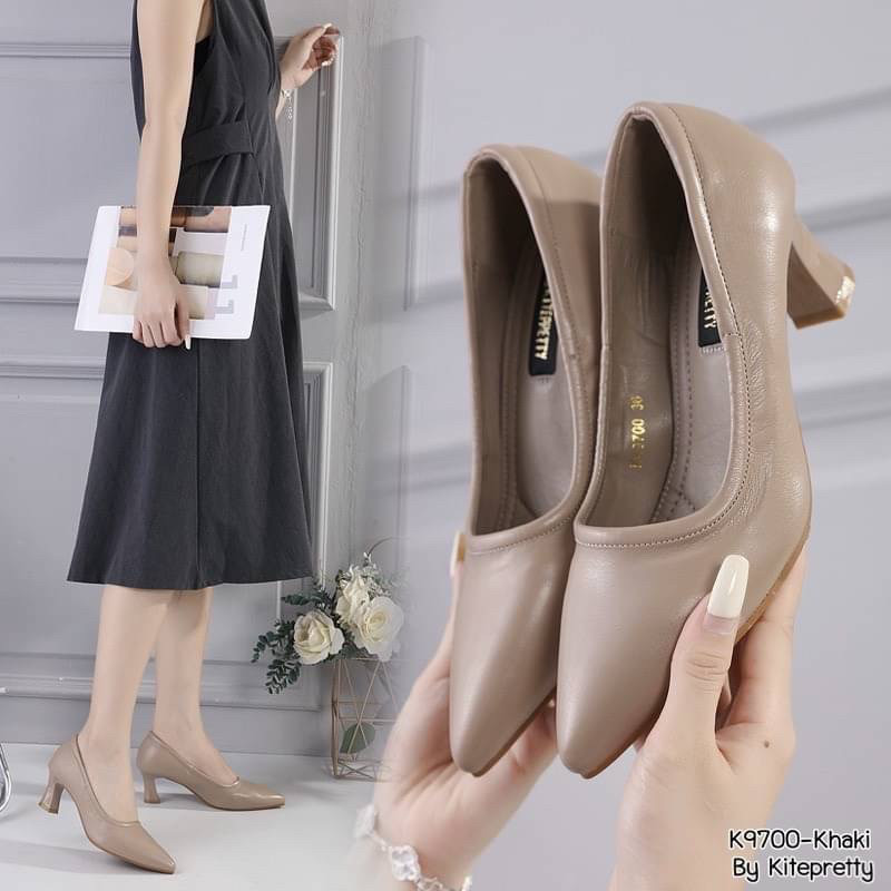 รองเท้าไซส์ใหญ่ 34-44 คัทชูส้นสูง 2.5 นิ้ว หัวปลายแหลม  แบรนด์ Kitepretty K9700
