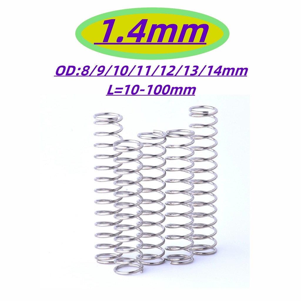 [FGH-T14-y] สปริงกด-สปริงดัน สปริงอัด สปริงดันทั่วไป เหล็กสปริง 65Mn/Compression Spring d1.4mm * OD8