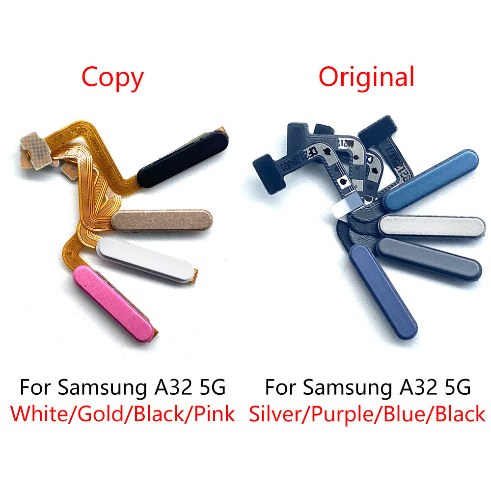 สําหรับ Samsung A32 5G A326 บ้านปุ่มลายนิ้วมือเซ็นเซอร์เครื่องสแกนเนอร์ Touch ID Connecter Flex Cable อะไหล่