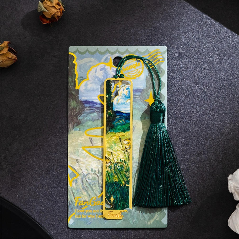 ที่คั่นหนังสือโลหะพร้อมพู่, Golden Hollow Bookmark Van Gogh ภาพวาดสีน้ํามัน Theme Book Mark ที่คั่นหนังสือสําหรับหนังสือคนรัก Writers Readers เด็กวัยรุ่นผู้ชายผู้หญิงผู้ใหญ่ ราคา ถูกที่สุด ดีลบีเคเค แกลเลอรีภาพที่ 6