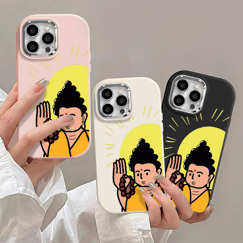 Creative Luminous พระพุทธรูปรูปแบบเคสโทรศัพท์สําหรับIPhone 15 14 13 12 11 16 Pro Max XR X/XS Max 7 8 Plusสูงความงามมูลค่าน่ารักAnti Dropซิลิโคนโทรศัพท์กรณี