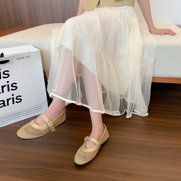 Breathable Mary Jane Soft Sole Peas Shoes Retro New Style Casual Fashion